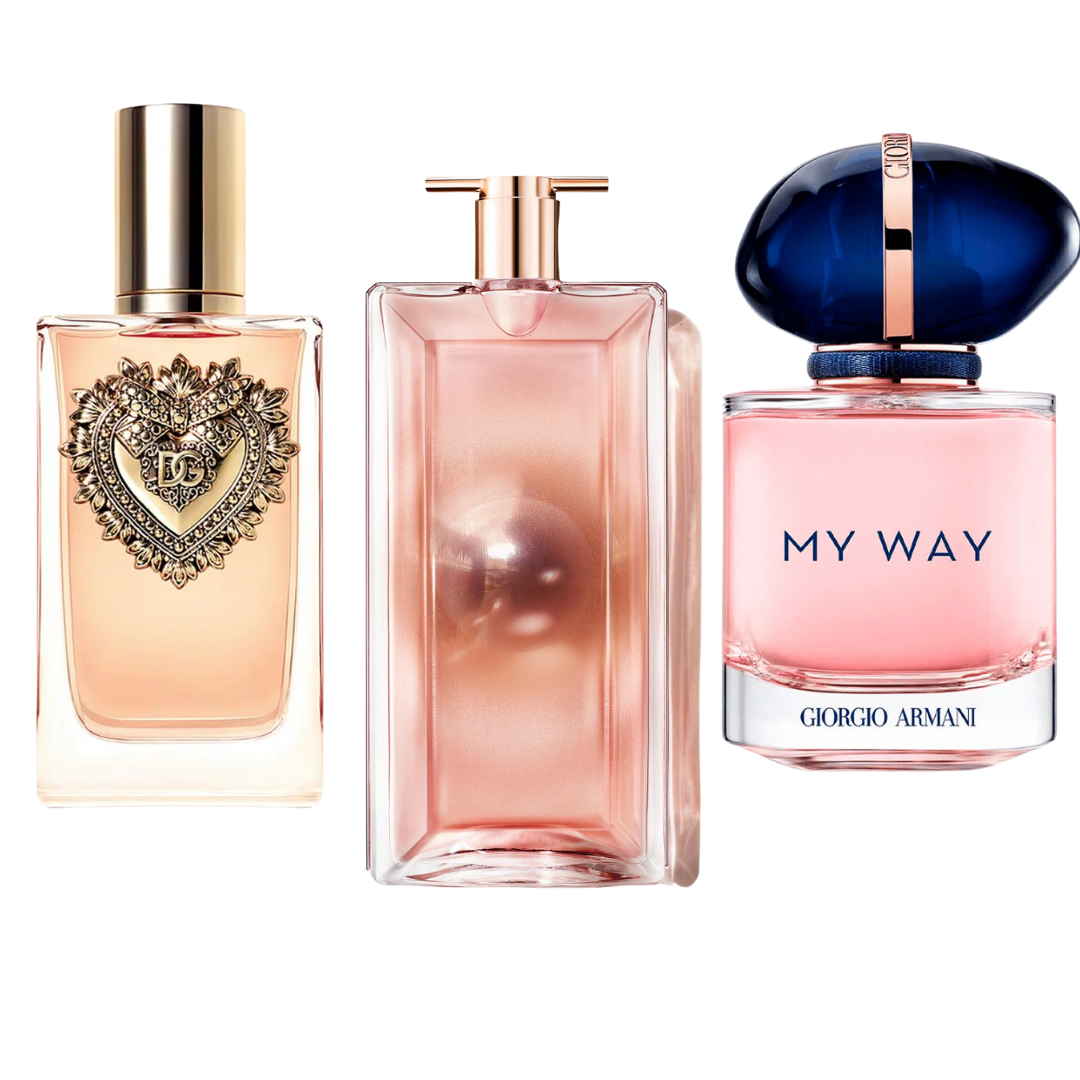 SADA 3 PARFÉMŮ DOLCE & GABBANA DEVOTION, MY WAY GIORGIO ARMANI, LANCÔME IDÔLE 100ML